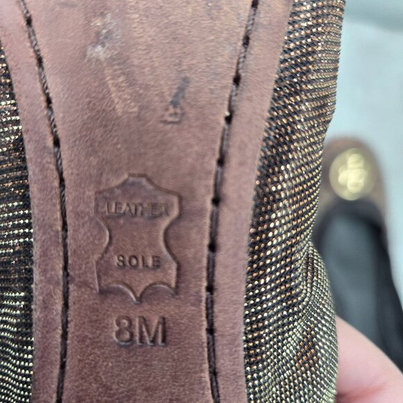 Tory Burch Brown Flats with Gold Logo - Picture 9 of 11